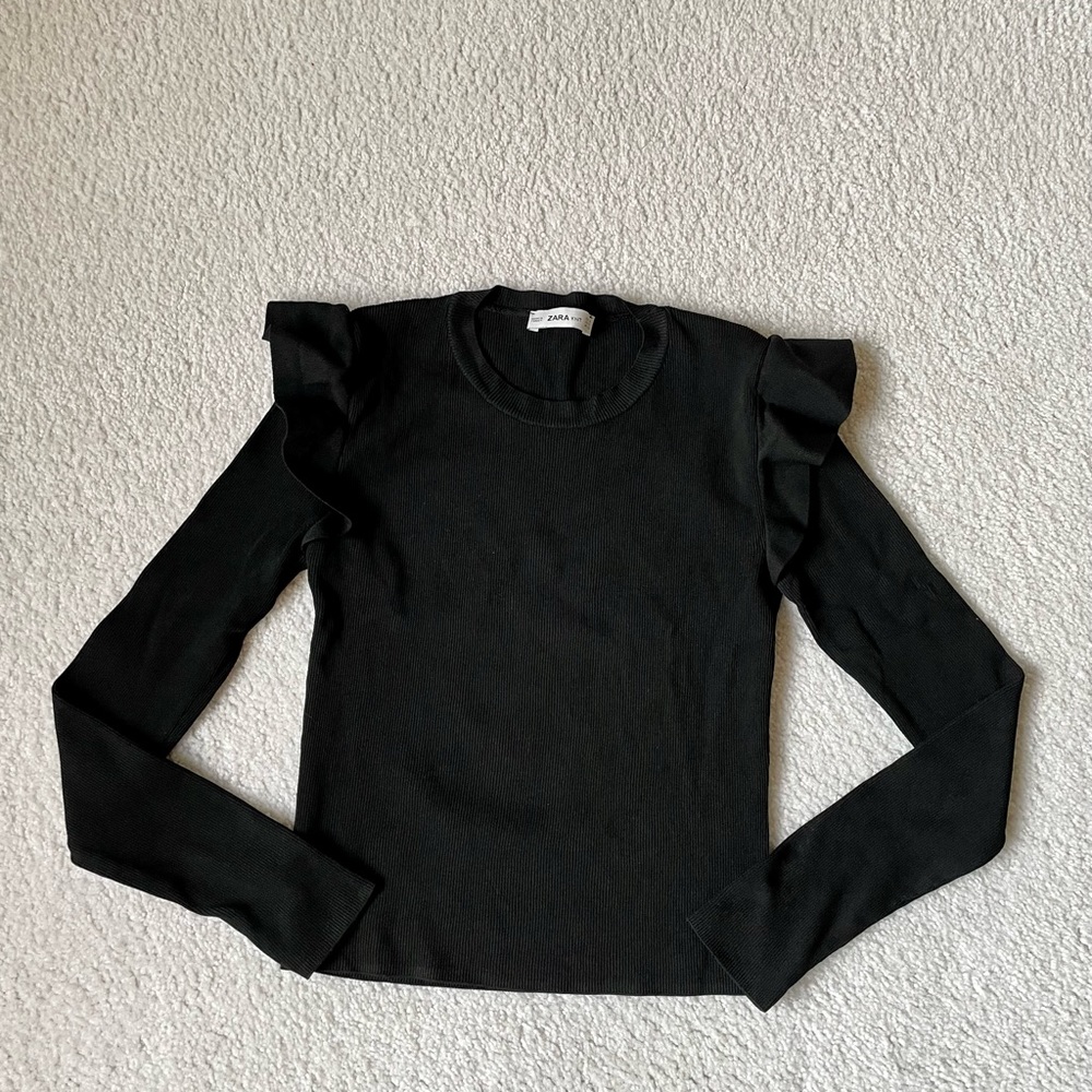 Zara knit black long sleeve top